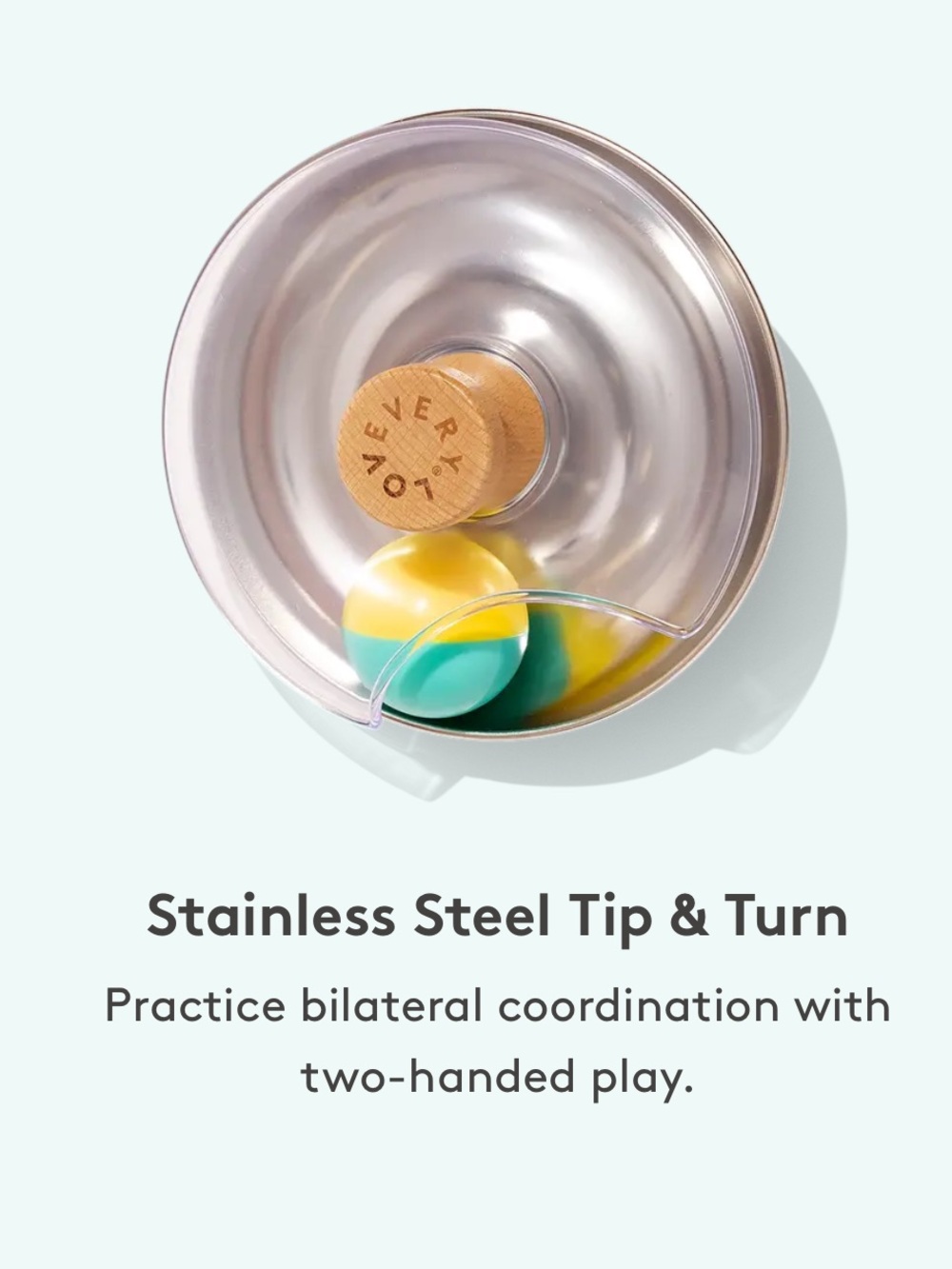 Lovevery Stainless Steel Tip & Turn Toy Bowl